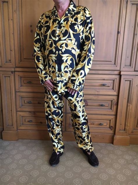 mens versace silk pajamas